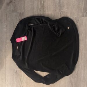 Lilly Pulitzer luxletic Blythe velour black pullover top size XS